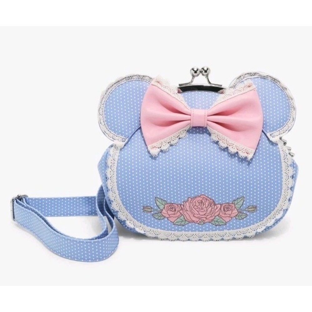 NEW! LOUNGEFLY‎ DISNEY MINNIE MOUSE FLORAL LACE CROSSBODY BAG & MATCHING WALLET! - Picture 11 of 13